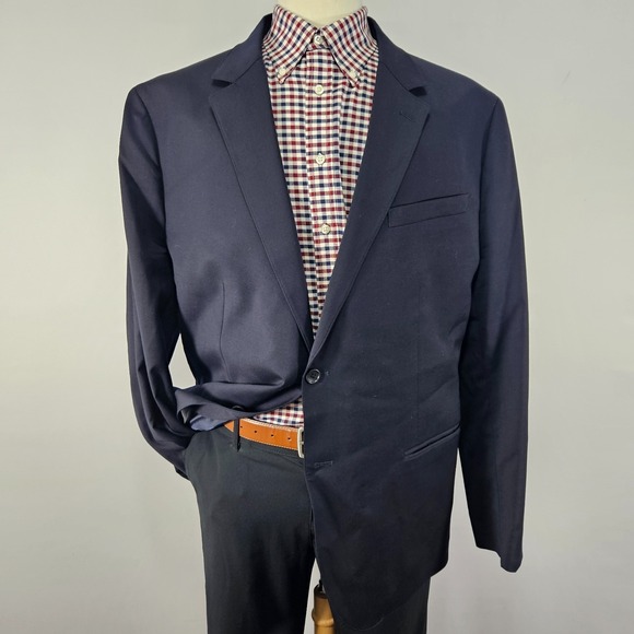 Bonobos Other - Bonobos Men's Sport Coat Blazer Two Button Navy Wool Spandex Athletic Fit 48R